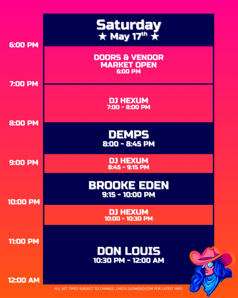 Glowdeo 2025 Schedule